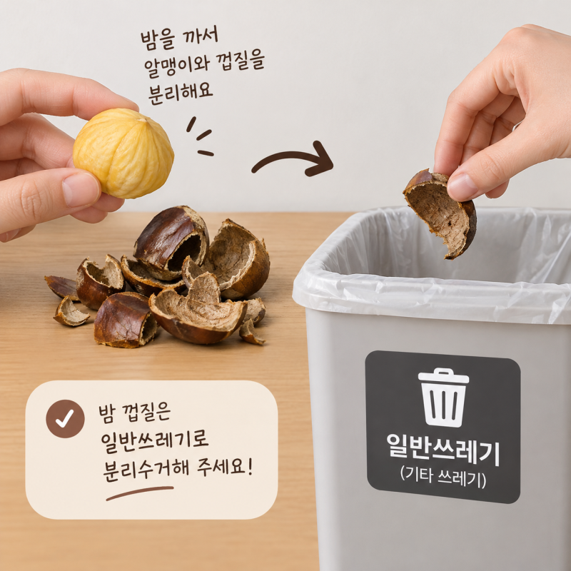 밤 껍질 분리수거 방법, 알맹이와 껍질 따로 버려야 하는 이유