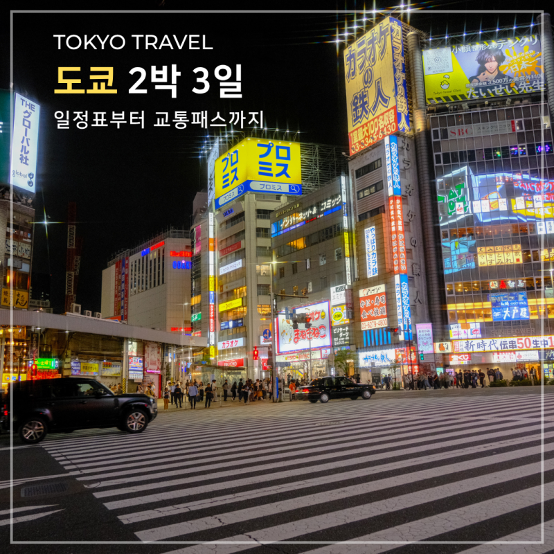 도쿄 2박 3일 자유여행 | 연휴 2인 총경비·엑셀 일정표·교통패스 후기