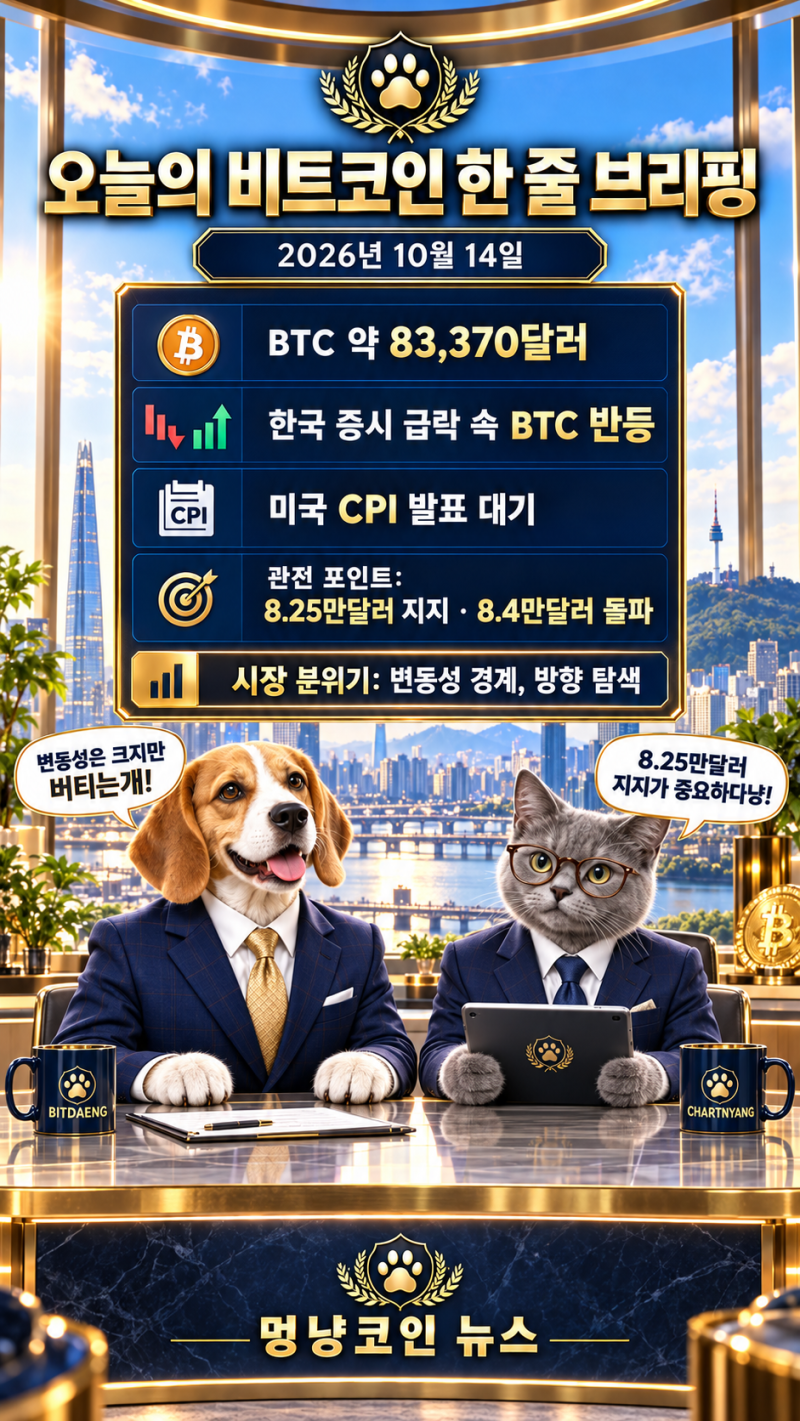 비트코인 시세 전망｜BTC 83.3K 반등, 82.5K 지지 후 84K 돌파할까?