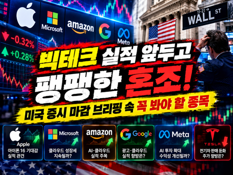 "빅테크 실적 앞두고 팽팽한 혼조!" 미국 증시 마감 브리핑 속 꼭 봐야 할 종목