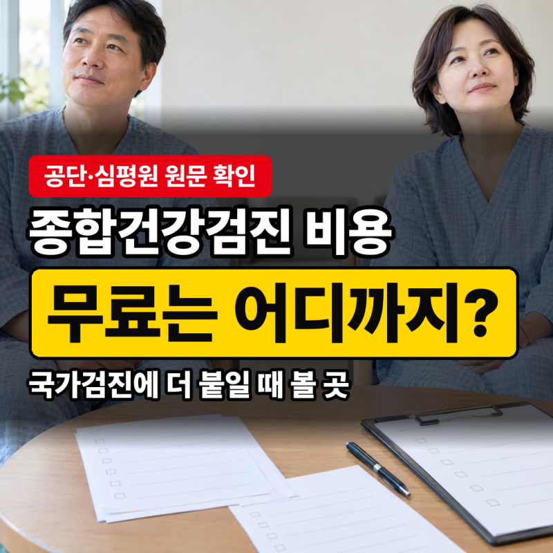 종합건강검진 비용, 무료로 받는 검사부터 빼고 계산하세요