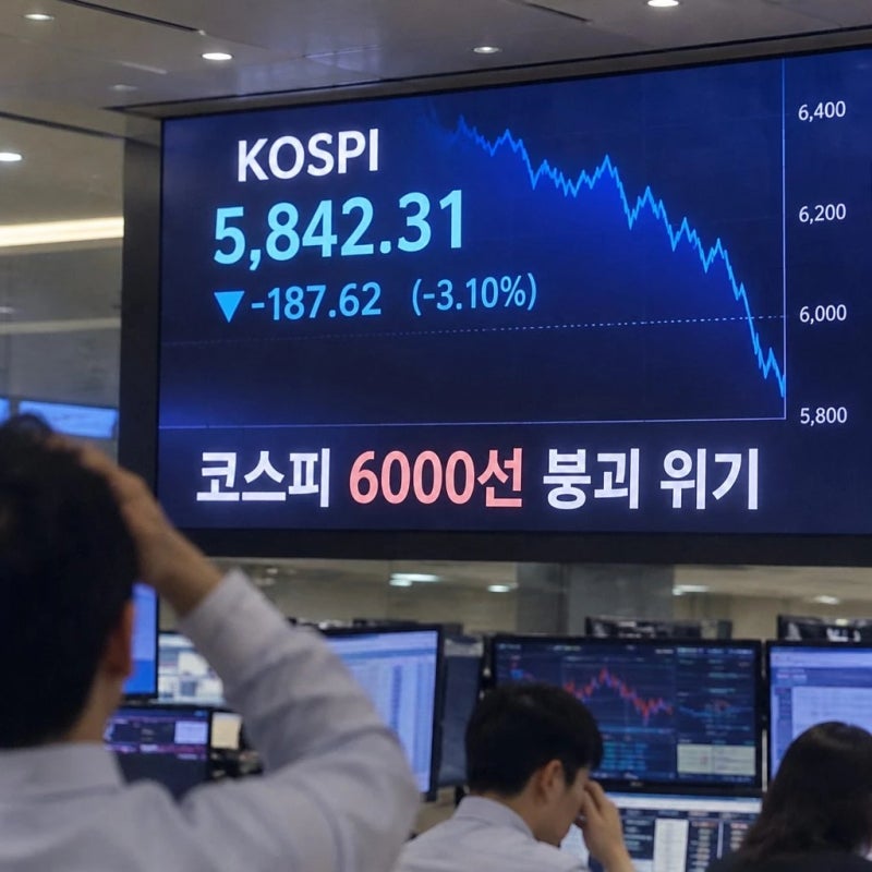 코스피 6000선 붕괴 매도 사이드카 발동 위기