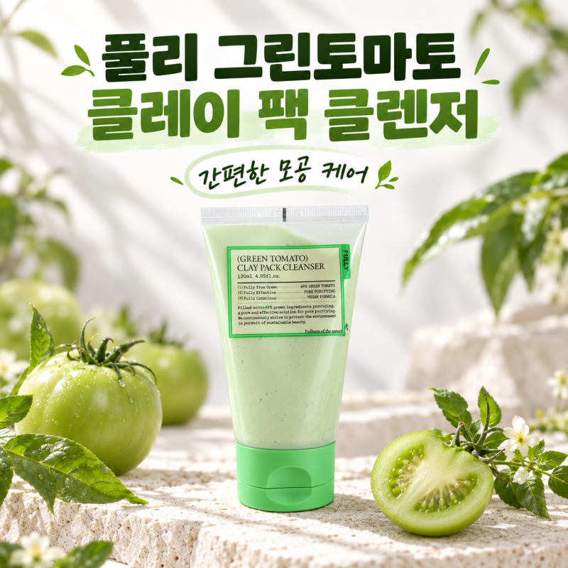 올영판매 1등 풀리 그린토마토 클레이 팩 클렌저 후기, 피부 당김 없이 간편했던 머드팩