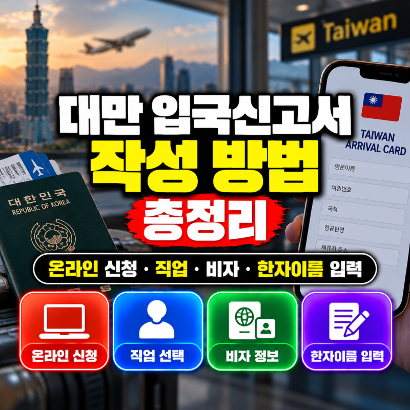 대만 입국신고서 작성 방법 총정리｜온라인 신청·직업·비자·한자이름 입력