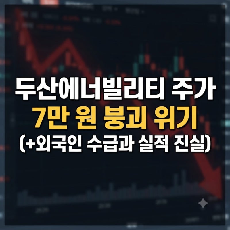 두산에너빌리티 주가 7만 원 붕괴 위기 (+외국인 수급과 실적 진실)