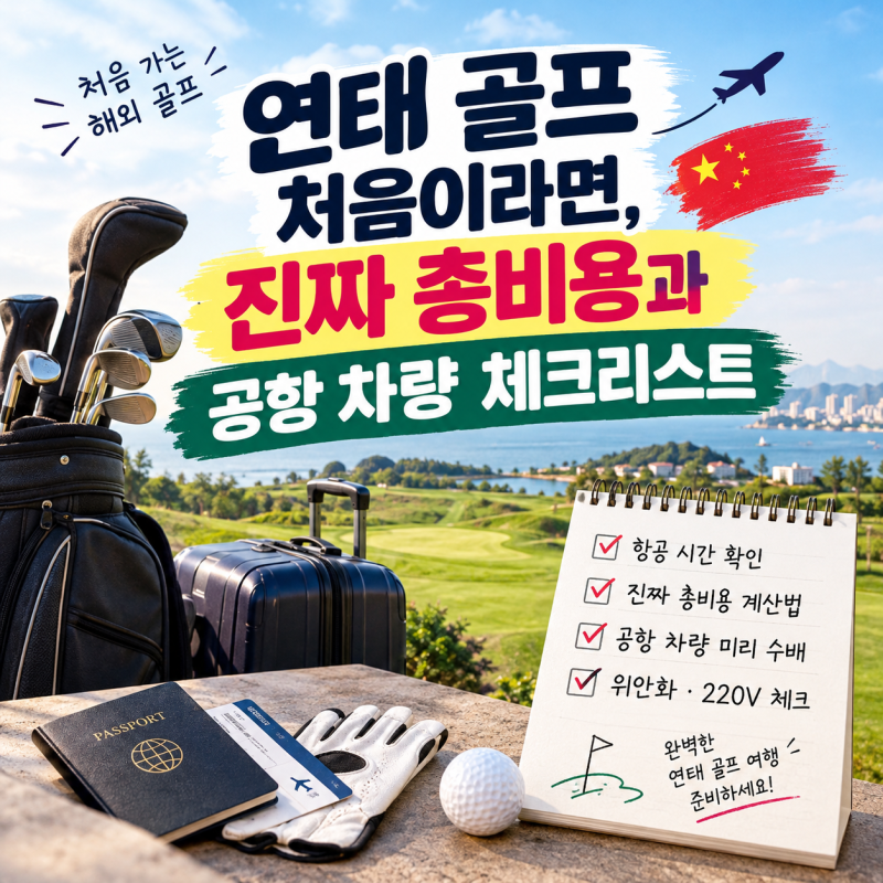 중국 연태 골프여행 처음이라면, 진짜 총비용과 공항 차량 체크리스트