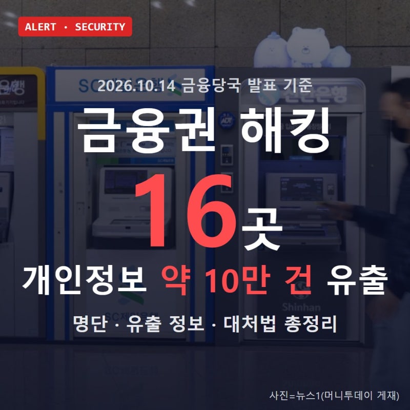 금융권 해킹 16곳 명단·유출 정보 총정리, 내 정보 확인과 대처법
