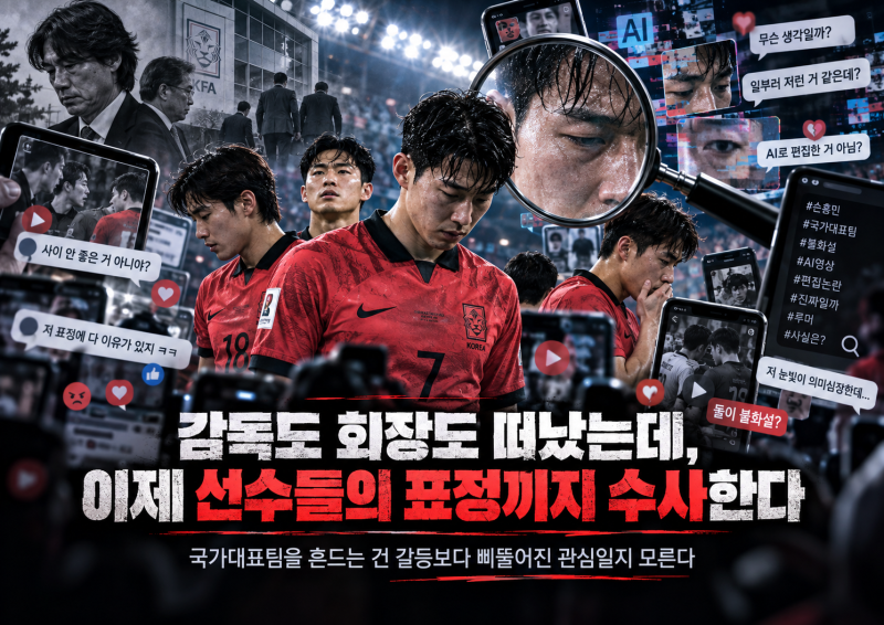 표정 하나가 ‘왕따설’이 되기까지｜축구대표팀을 흔드는 건 갈등일까, 갈등을 찾으려는 ....
