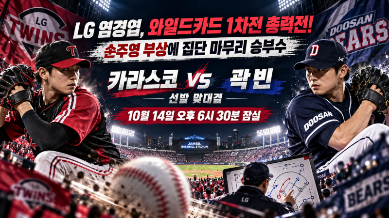 LG 염경엽 감독, 두산 와일드카드 1차전 총력전! 손주영 부상·카라스코 곽빈 선발·중계시간 ....