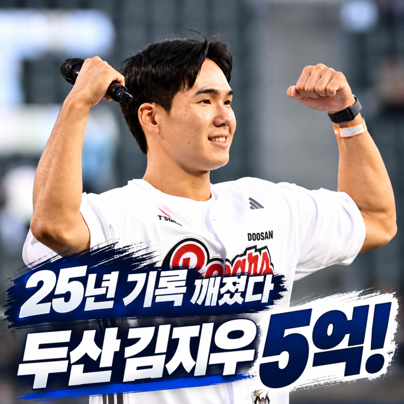 25년 동안 안 깨졌던 기록인데…두산이 고졸 야수에게 5억을 안겼다