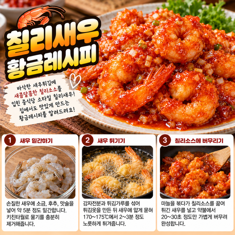 칠리새우 황금레시피｜중식당 스타일 바삭한 새우튀김과 새콤달콤한 칠리소스 만드는 법