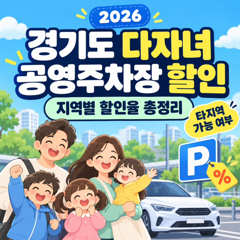 2026 경기도 다자녀 공영주차장 할인 총정리｜31개 시군 할인율 비교, 타지역 주민도 가능할까....