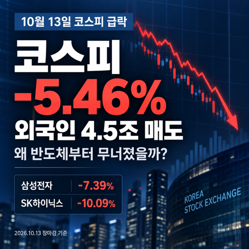 코스피 5.46% 급락, 외국인 4.5조 매도…왜 반도체부터 무너졌을까?