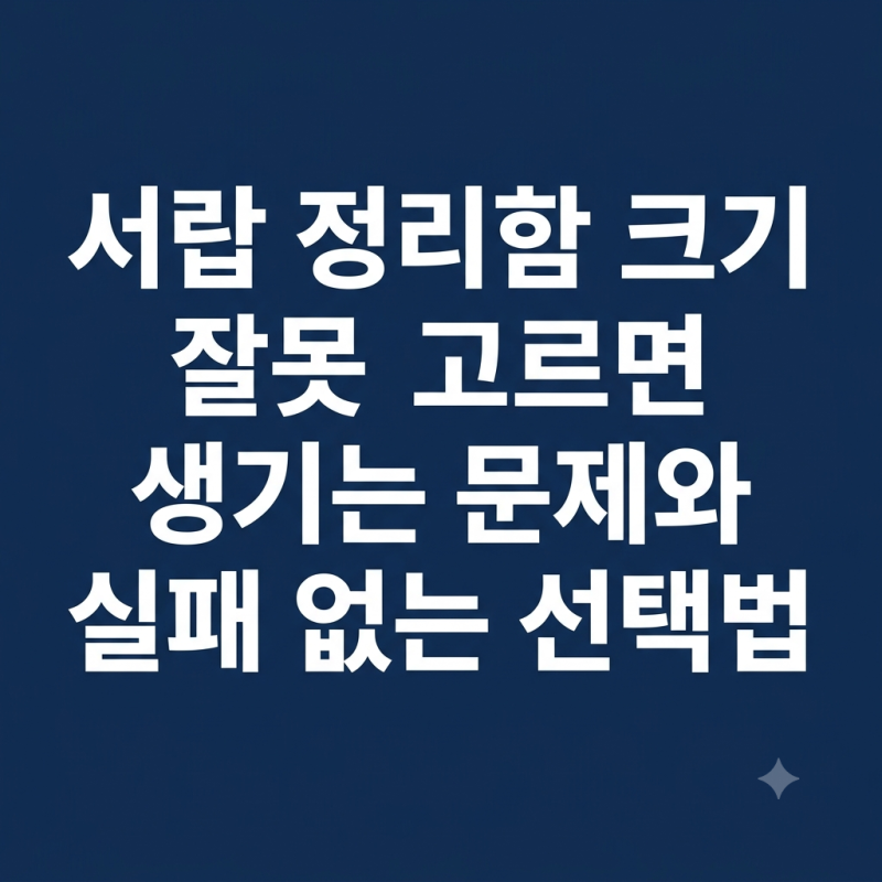 서랍 정리함 크기 잘못 고르면 생기는 문제와 실패 없는 선택법