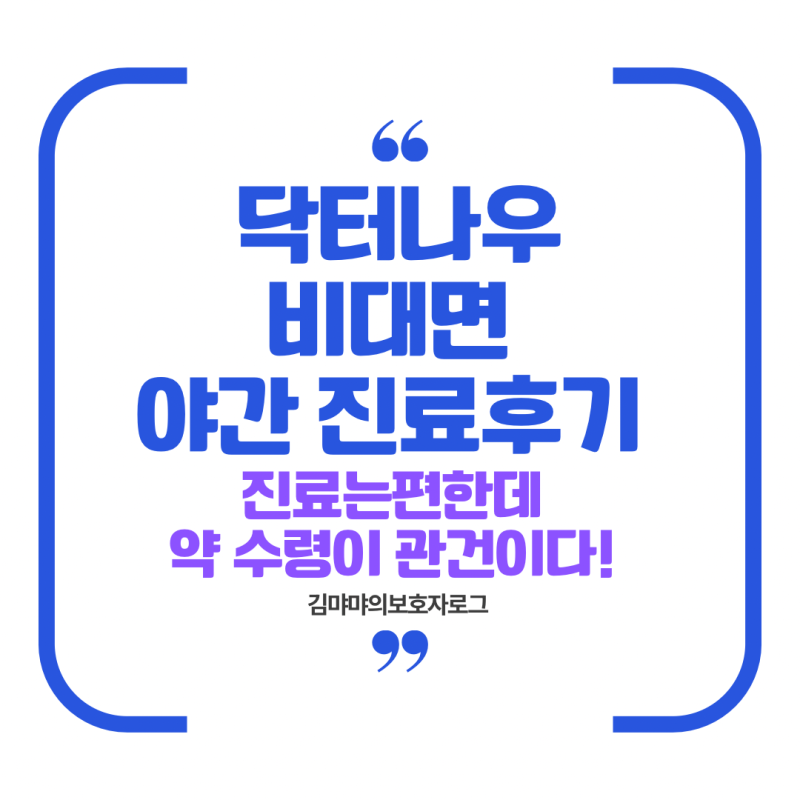 닥터나우 비대면 진료부터 약 수령까지 야간에 진행한 후기