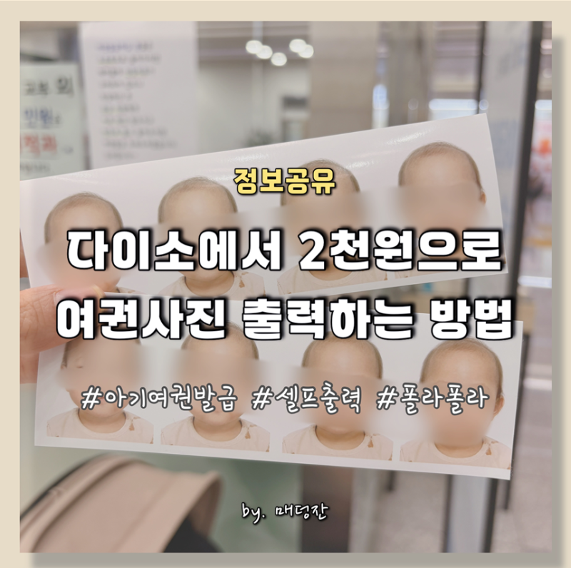 다이소에서 단돈 2천원으로 여권사진 출력하는 방법 폴라폴라 포토스티커 반명함도 가능