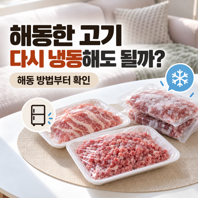 해동한 고기, 다시 냉동해도 될까? 해동 방법별 기준 정리