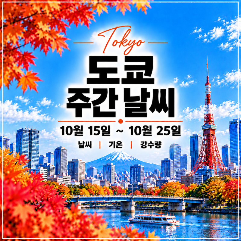 도쿄 주간날씨｜10월 15일~10월 25일 기온·비 예보 총정리