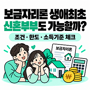 보금자리론 생애최초 신혼부부, 조건·한도·소득기준 총정리
