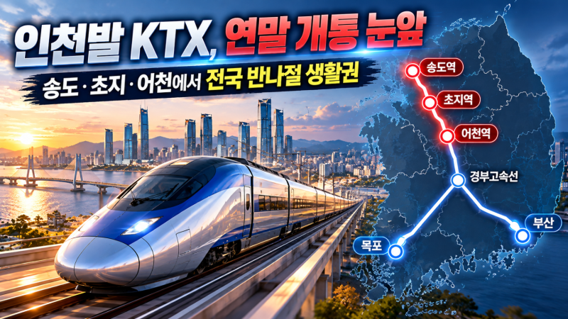 인천발 KTX, 2026년 말 개통 눈앞송도·초지·어천은 어떻게 달라질까? 노선도부터 부동산·생활....