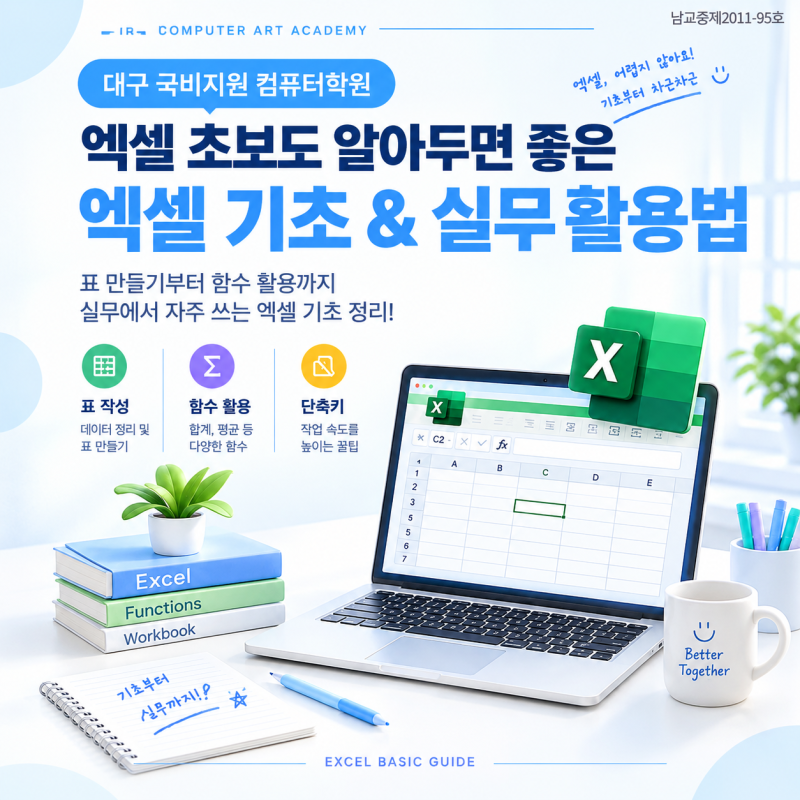 대구 국비지원 컴퓨터학원 | 엑셀 기초부터 실무까지, 주말 국비지원 과정