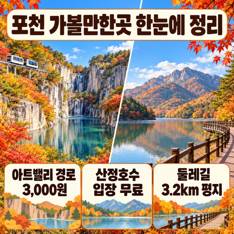 포천 가볼만한곳 포천아트밸리·산정호수, 입장료·운영시간·주차 한눈에 정리