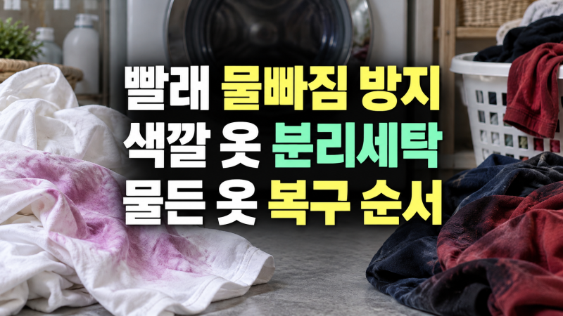 빨래 물빠짐 방지와 물빠짐 없애는 법: 색깔 옷 분리 세탁, 물든 옷 처리 순서