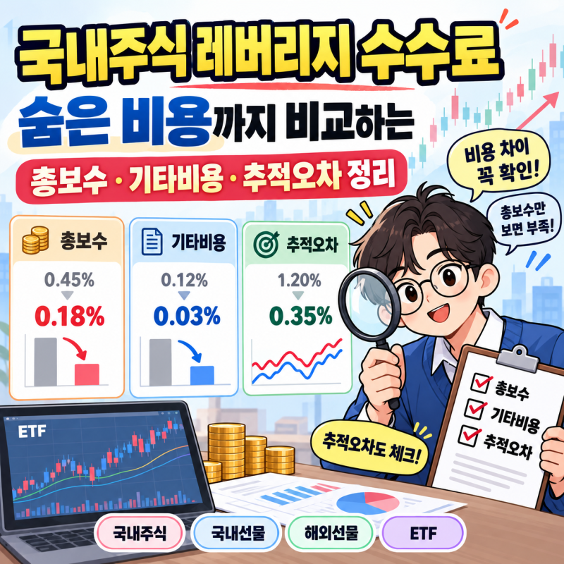 국내주식 레버리지 수수료 숨은 비용까지 비교하는 총보수 기타비용 추적오차 정리
