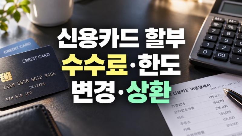 신용카드 할부: 할부 수수료와 이자 계산, 할부 한도·실적, 할부 변경 및 중도 상환 방법
