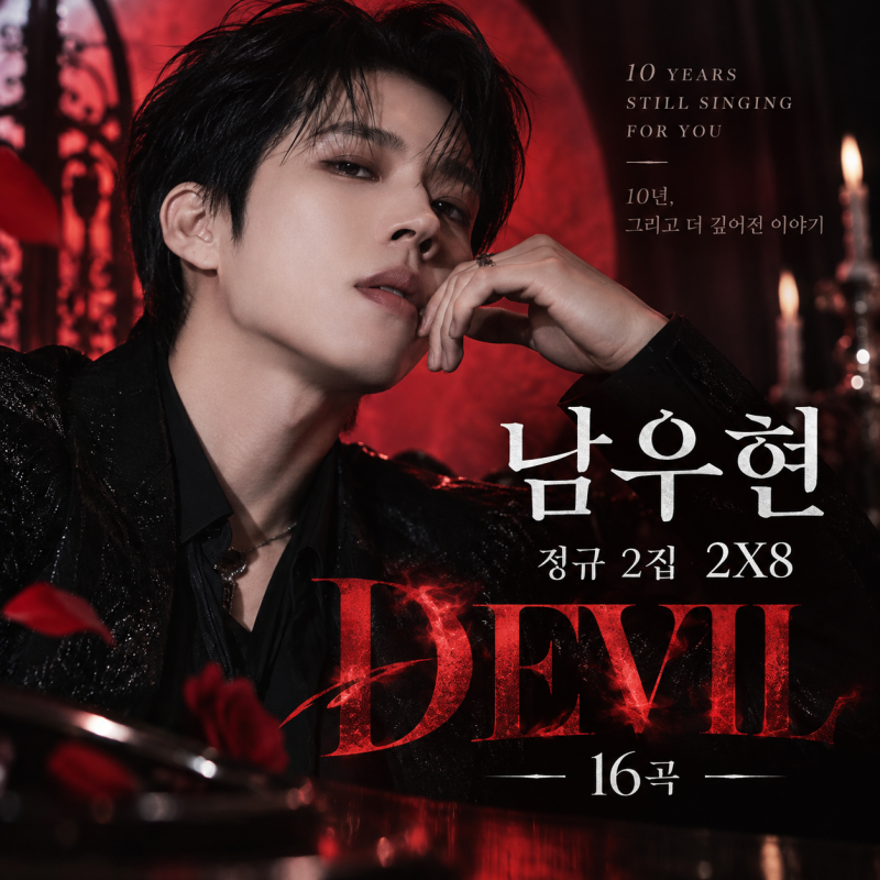 남우현 정규 2집 2X8 발매…16곡에 담은 솔로 10년, DEVIL 공개