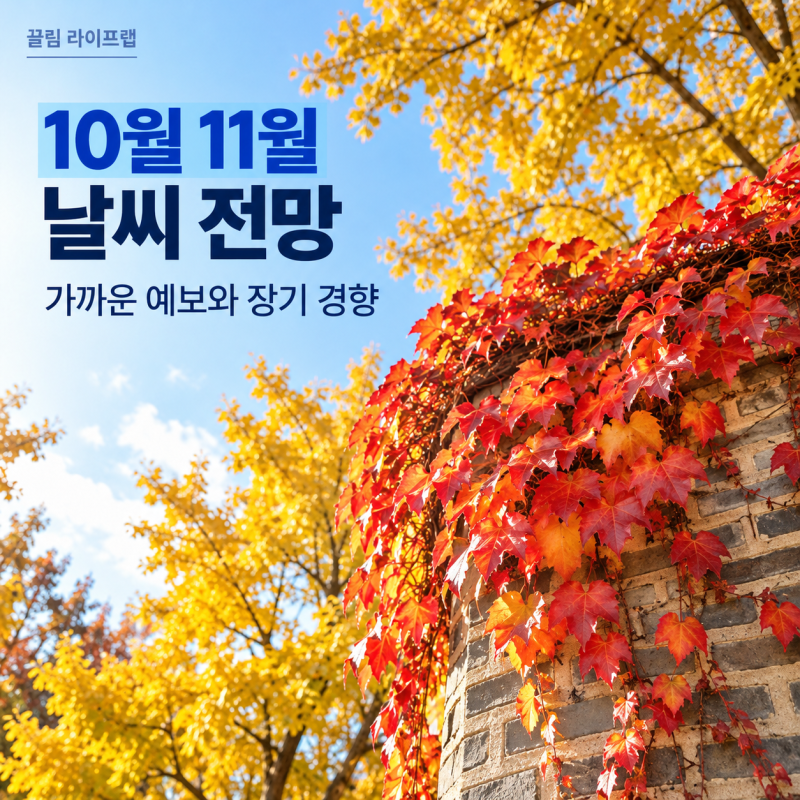 10월 11월 날씨 전망 전국 주간 날씨예보와 기온 변화 총정리