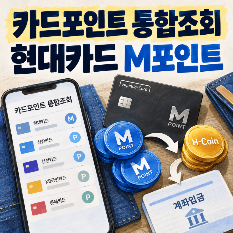 카드포인트 통합조회 현대카드 M포인트 전환 조건과 현금화 방법