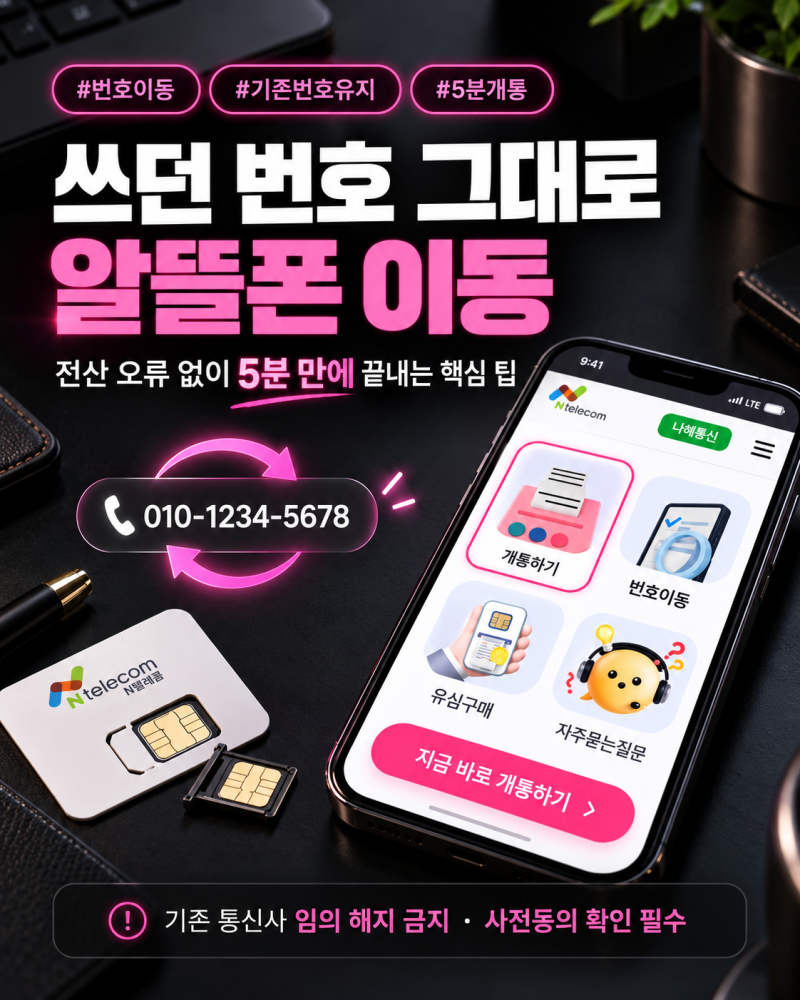 쓰던 번호 그대로 알뜰폰 이동, 전산 오류 없이 5분 만에 끝내는 핵심 팁