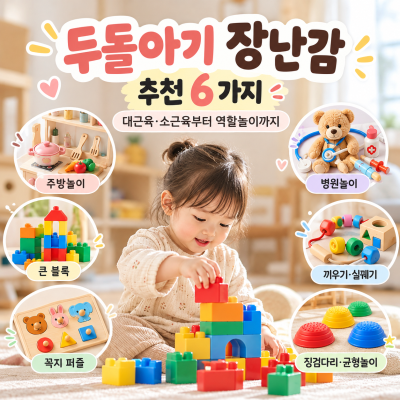 두돌아기 장난감 추천ㅣ대근육·소근육부터 역할놀이까지 6가지