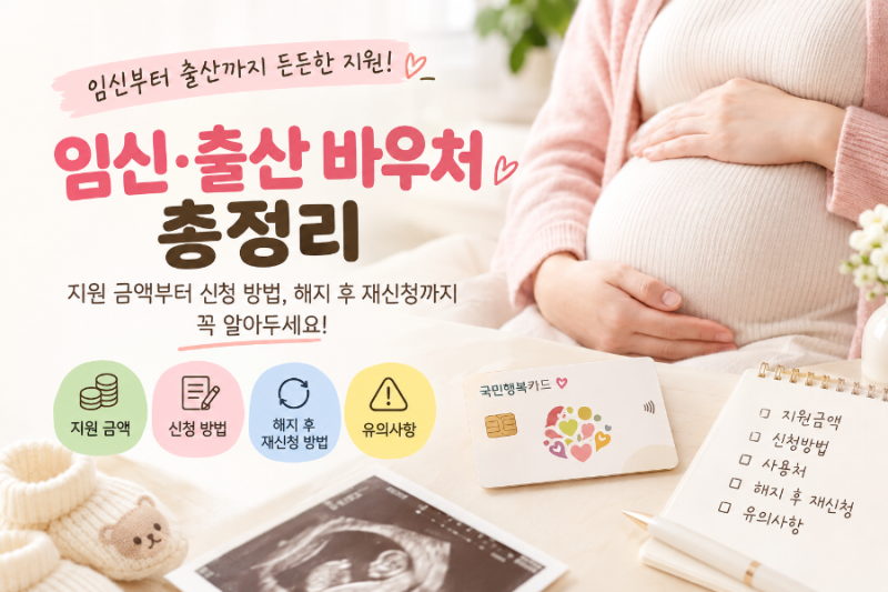 임신·출산 바우처 총정리｜지원 금액과 신청 방법 | 재임신으로 해지 후 재신청 방법