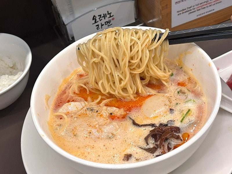 잠실 롯데월드몰 맛집 오레노라멘 면 공기밥 무료리필과 위치