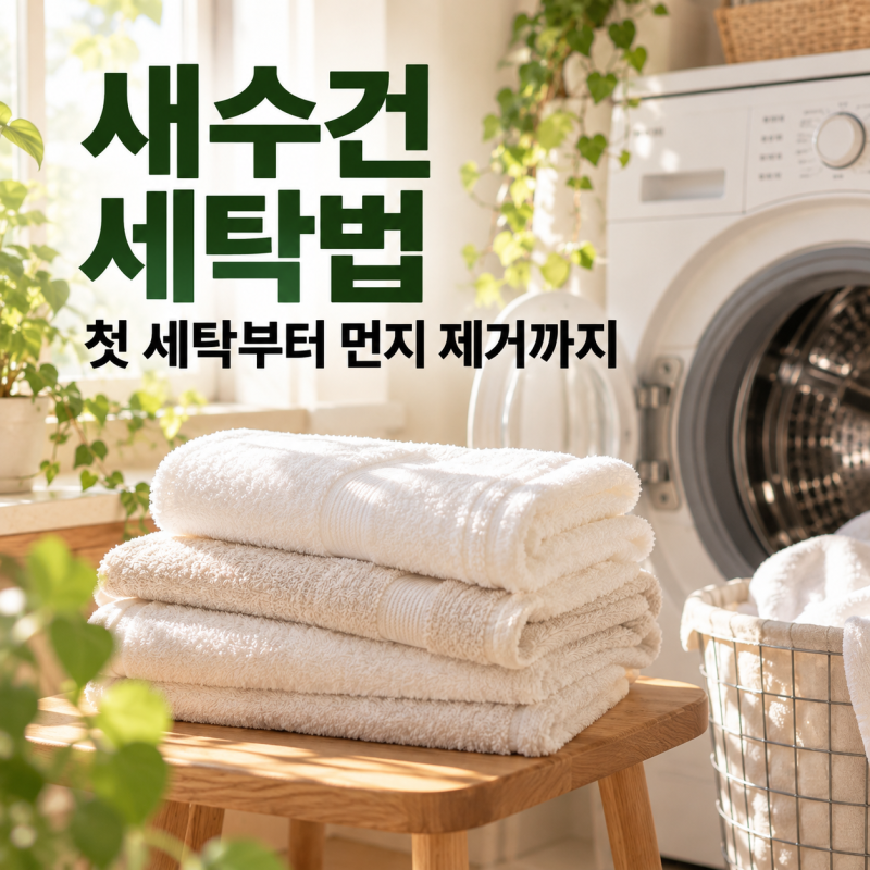 새수건 세탁법, 첫 세탁부터 먼지 제거까지