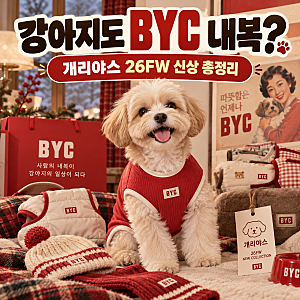 강아지도 BYC 내복 입는다? 개리야스 26FW 신상 30% 할인!