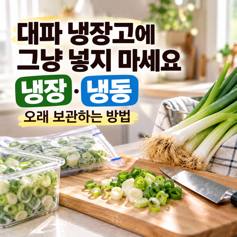 대파 냉장고에 그냥 넣지 마세요, 오래 보관하는 냉장·냉동 보관법