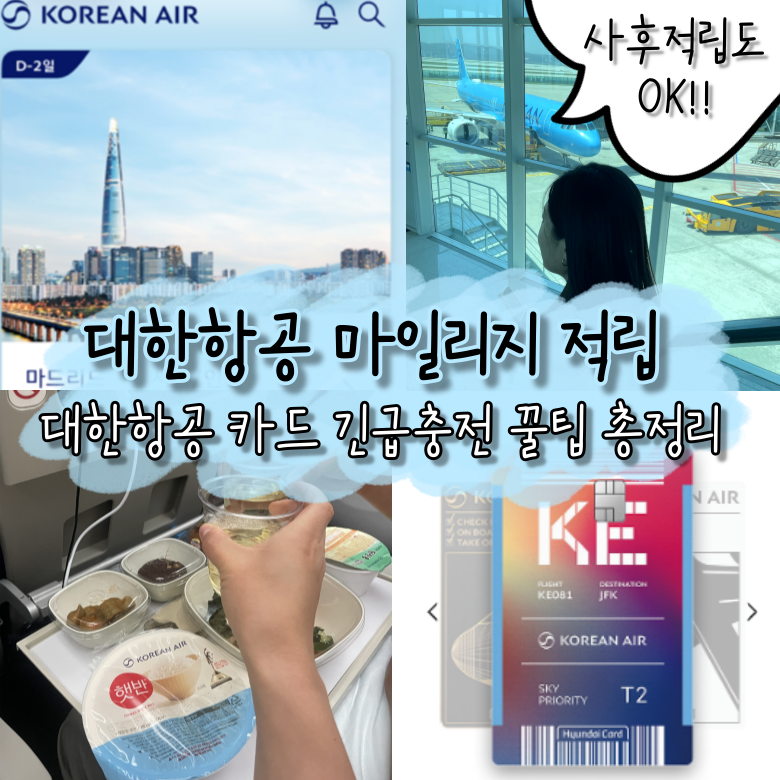 대한항공 마일리지 적립 방법ㅣ대한항공카드 긴급 마일리지 충전 꿀팁 총정리!