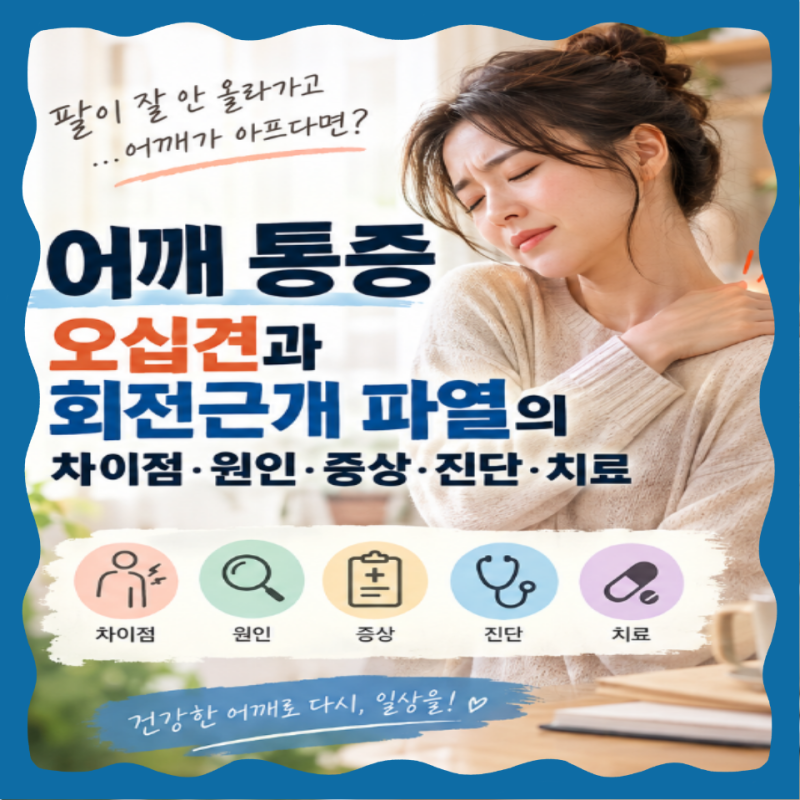 어깨 통증: 오십견과 회전근개 파열의 차이점·원인·증상·진단·치료