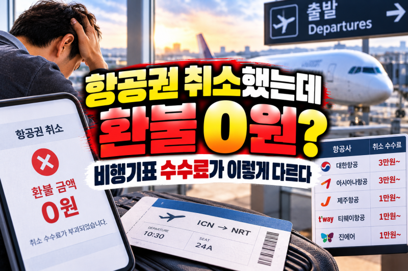 “항공권 취소했는데 환불 0원?” 비행기표 수수료가 이렇게 다르다