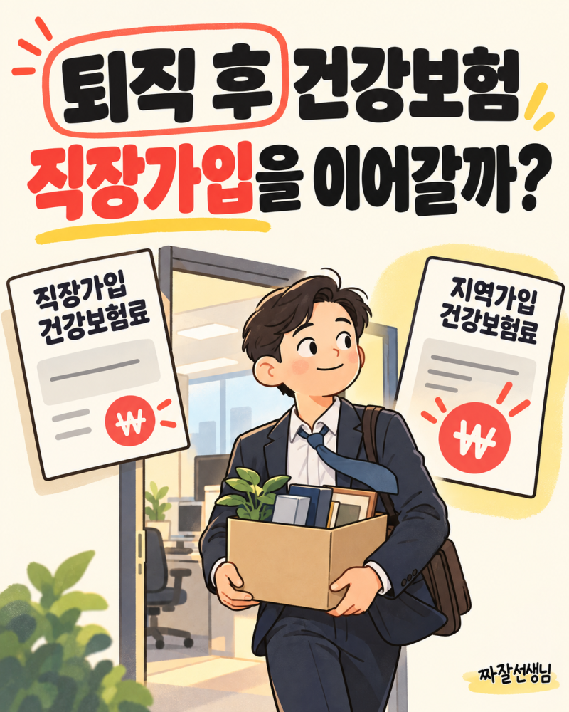 퇴직 후 건강보험 임의계속가입, 신청 2개월 기준은?