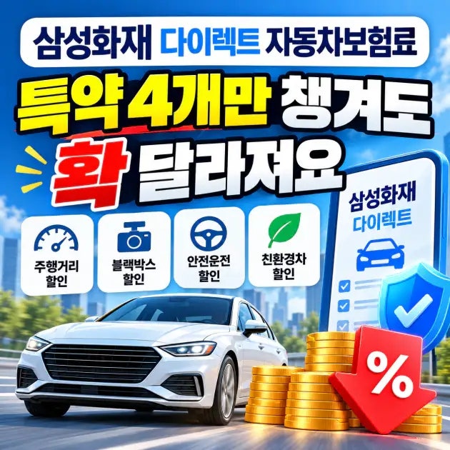 삼성화재 다이렉트 자동차보험료, 특약 4개만 챙겨도 확 달라져요