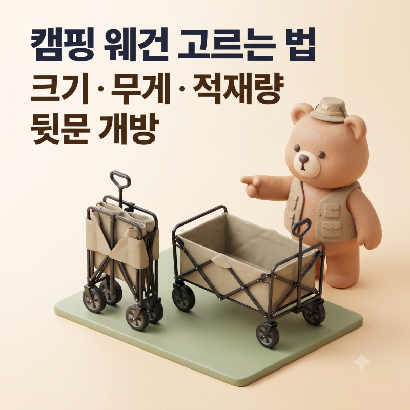 캠핑 웨건 추천 고르는 법, 크기·무게·적재량·뒷문 개방까지 6종 비교 정리