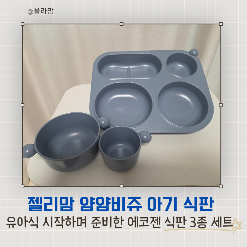 젤리맘 얌얌비쥬 아기식판, 유아식 시작하며 준비한 에코젠식판 3종 세트