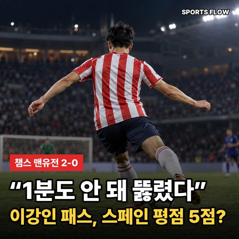"1분도 안 돼 맨유가 뚫렸다" 이강인 패스, 스페인 평점은 5점?
