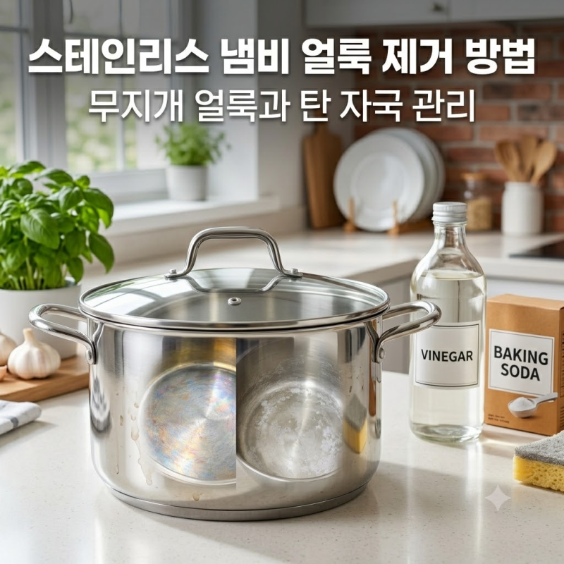 스테인리스 냄비 얼룩 제거 방법｜무지개 얼룩과 탄 자국 관리