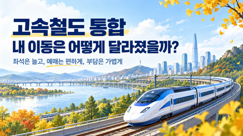 표 구하기는 더 수월하게, 교통비 부담은 더 가볍게! : 고속철도 통합이 바꾼 일상
