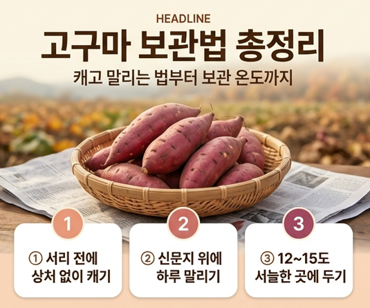 고구마 보관법 총정리, 캐고 말리는 법부터 보관 온도까지